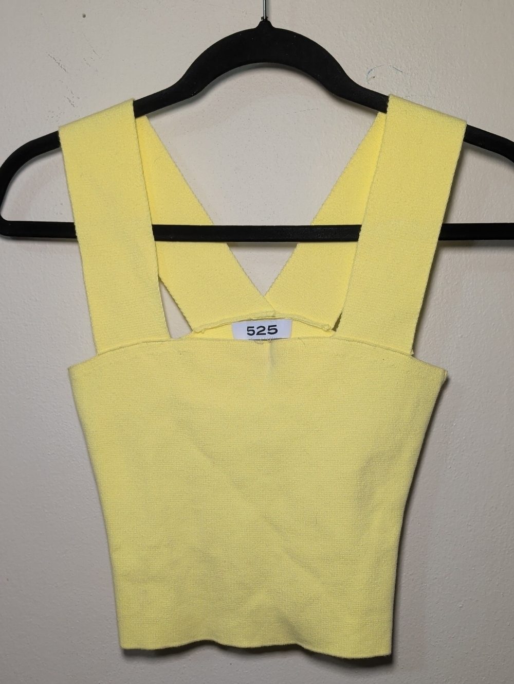 525 America Yellow Knit Tank Thick Straps Square Neckline Women's Size XS*